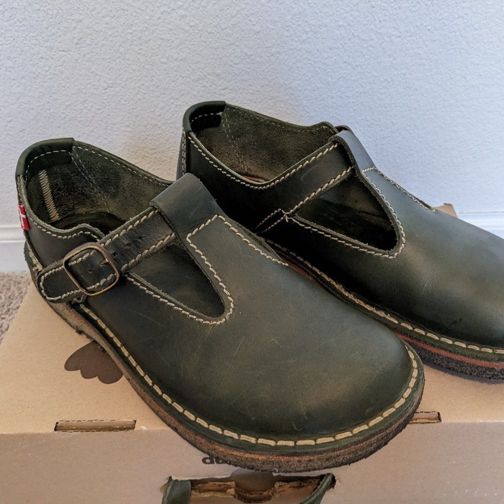 Duckfeet Lolland Green Leather Mary Jane Size 10.5-11